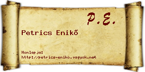 Petrics Enikő névjegykártya